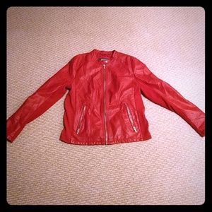 Kenneth Cole Reaction red leather jacket